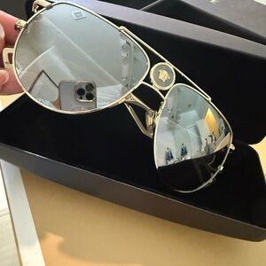 Versace Gold Frame Sunglasses with Mirrored Lenses
